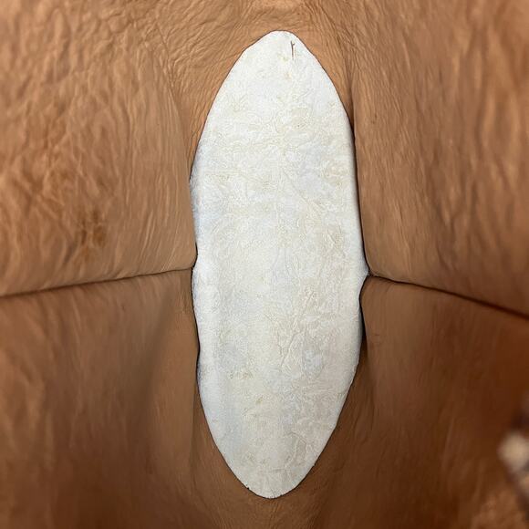 Luxury Artisan Leather Leaf Texture Tote Bag Handmade Brown Earthy Boho Heritage - Picture 10 of 16